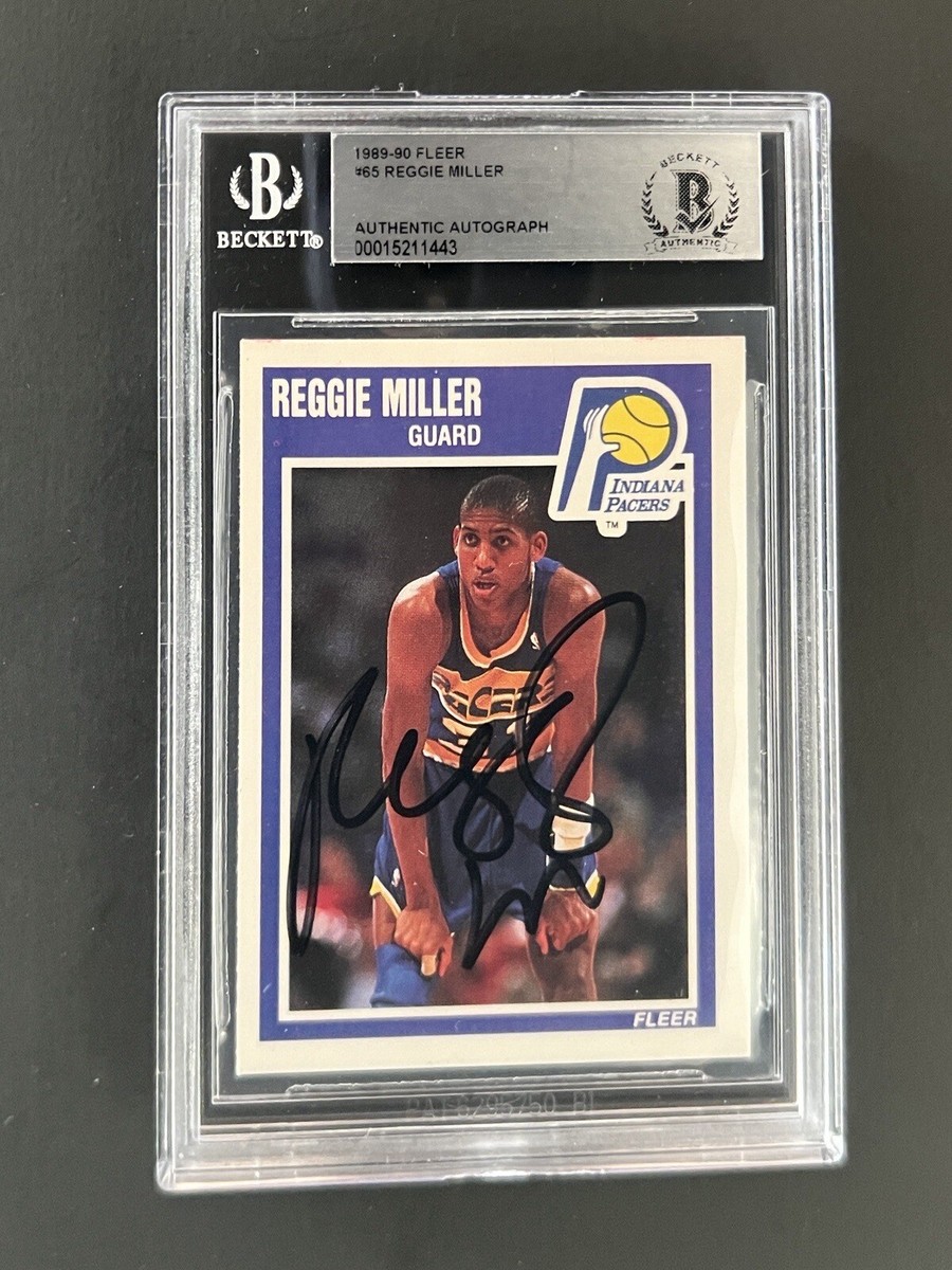 1989-90 FLEER REGGIE MILLER SIGNED 2ND YEAR BASKETBALL CARD BAS 