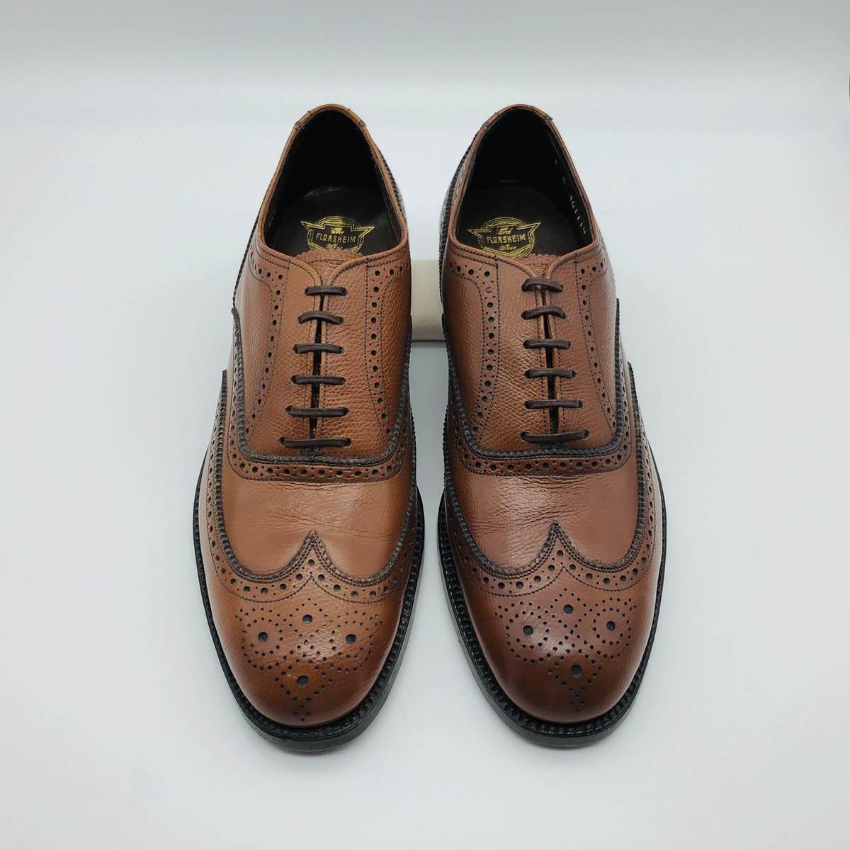 NOS UNWORN | FLORSHEIM 8D RARE BROWN OXFORD WINGTIP VINTAGE DRESS