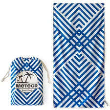 METEOR 180x90cm Extra Large Beach Towel, Sand Free, Quick Dry, With Carry Bag