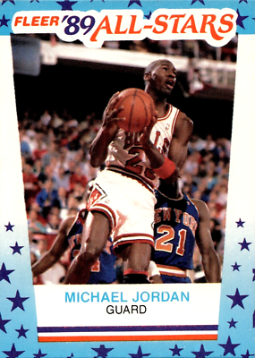 1989-90 Fleer Michael Jordan #3 All-Stars Sticker Bulls HOF - Free 