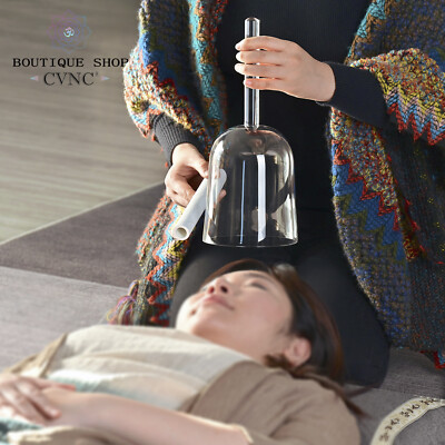 CVNC 432Hz 6'' C/D/E/F/G/A Clear Handle Crystal Singing Bowl Sound Healing Cases