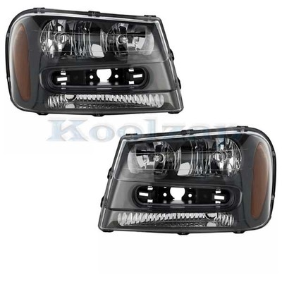 CAPA For 02-09 Trailblazer Front Dual Beam Headlight Headlamp with Bulb SET PAIR