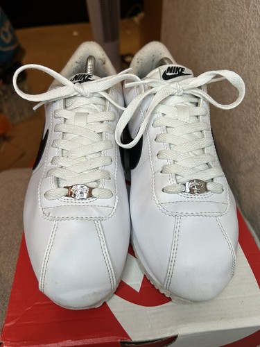 Nike Cortez Basic Leather OG Trainers - White Black - Size UK 7.5 (EU 42) US 8.5 - Picture 5 of 13