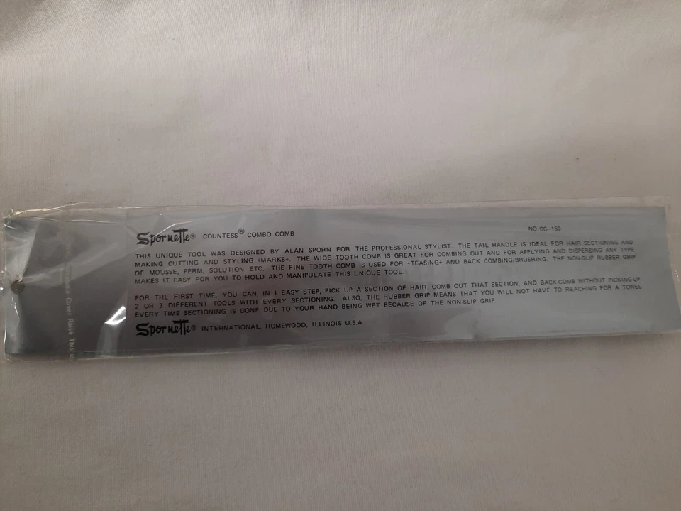 Combo peine vintage azul Spornette Countess nuevo en paquete ~ peine - sección - burla Foto 4 de 4