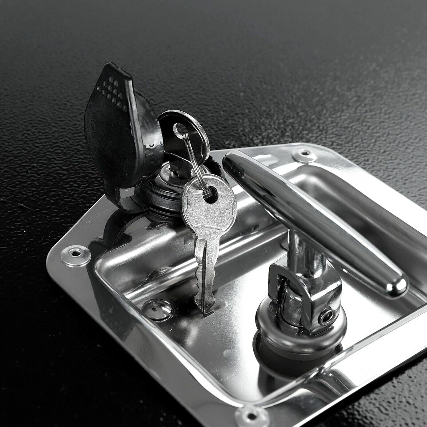 36 In. X 18 In. X 18 In. Black Iron Underbody Truck Storage Tool Box w/Lock+ Key