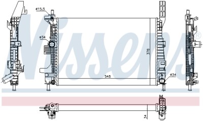 Nissens 69238 radiator, engine cooling for Ford