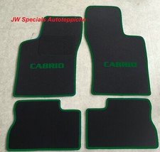 Autoteppich Fußmatten für Opel Kadett E Cabrio 1986-1993 schwarz grün 4tlg Neu