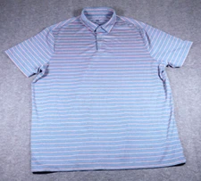Champion Golf Shirt Mens XL Gray Striped Polo Stretch Short Sleeve