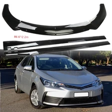 For Toyota Corolla Hatchb Glossy Black Front Lower Bumper Lip Splitter Spoiler