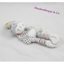 Attache tétine Lolita vache NOUKIE'S Paquito et Lolita gris rouge 20 cm (F7201)