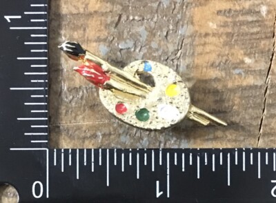 Paint Brushes Painting Palette Artist Painter Art Lapel Hat Pin