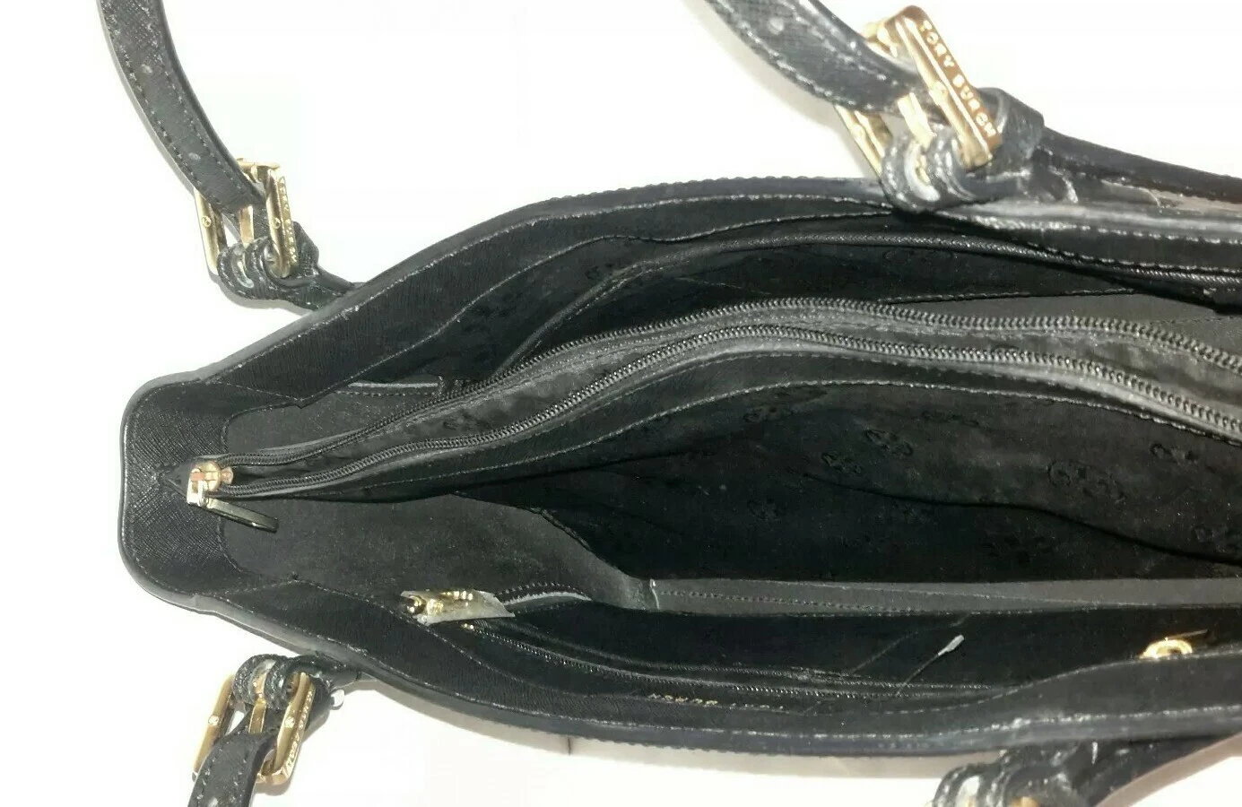 BORSA A MANO 100% AUTENTICA TORY BURCH DA DONNA PICCOLA FIBBIA BLU IN PELLE