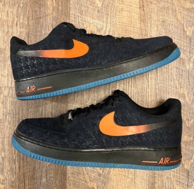 Nike Air Force 1 Low Black Team Orange Photo Blue Size 10.5 Sneakers 488298-050