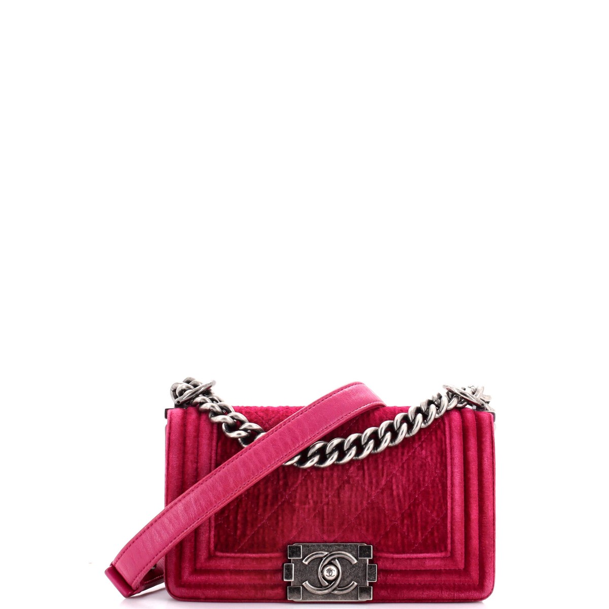Chanel Boy Flap Bag Quilted Velvet Small | eBay