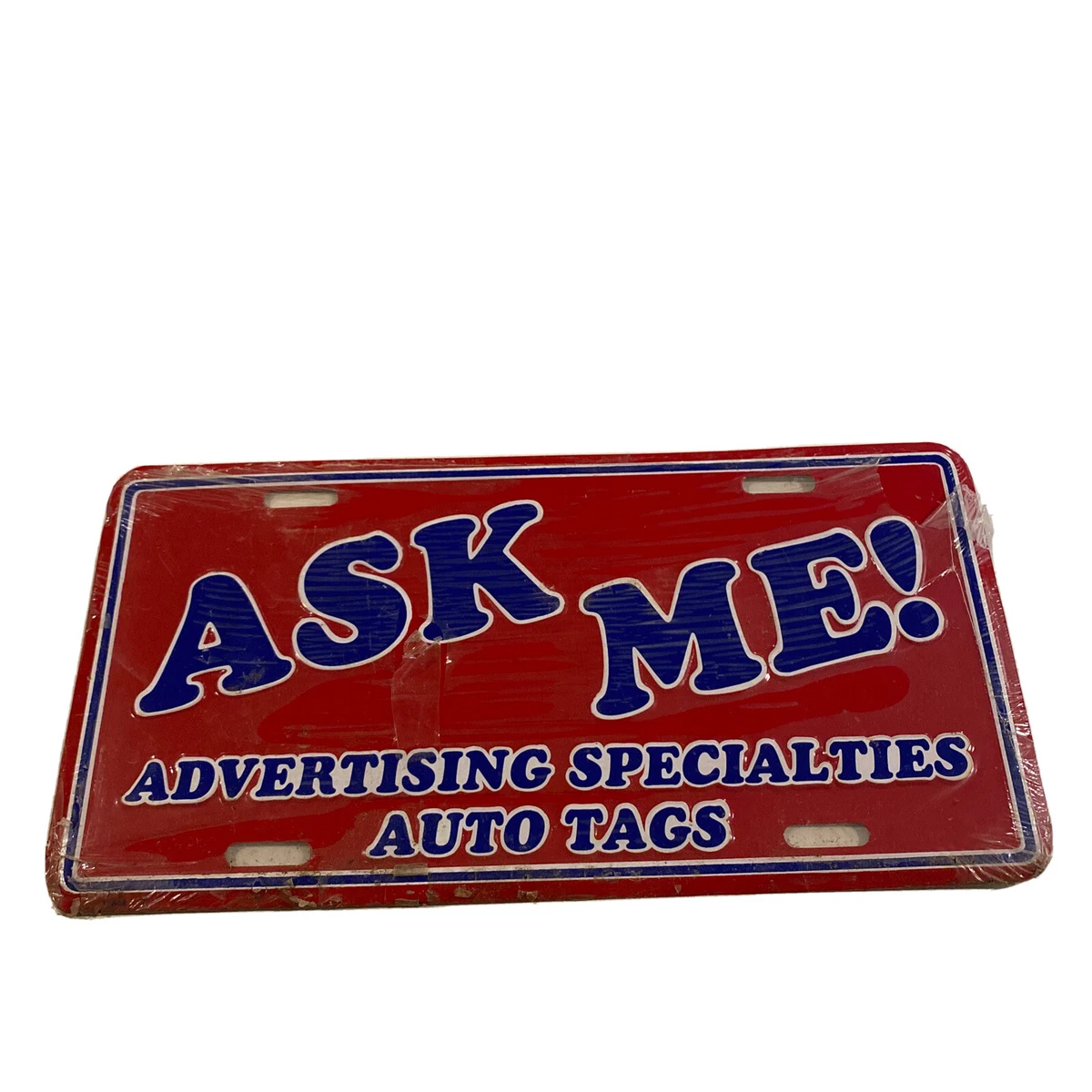 Vintage Ask Me advertising specialties auto tags car tag plate eBay