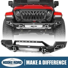 Hooke Road Full Width Front Winch Bumper For 18-25 Jeep Wrangler JL & Gladiator