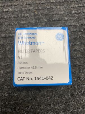 New GE Healthcare Whatman 1441-042 Grade Filter Paper, Diameter: 42.5mm QTY 100