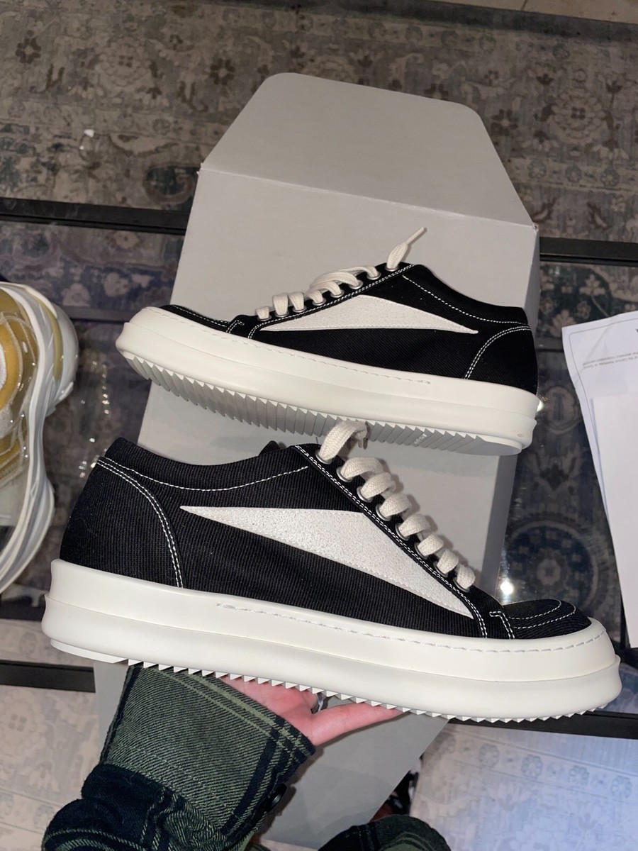 Rick Owens DRKSHDW Vintage スニーカー Rick Owens DRKSHDW Vintage High Sneaks Black Milk Doeskin on