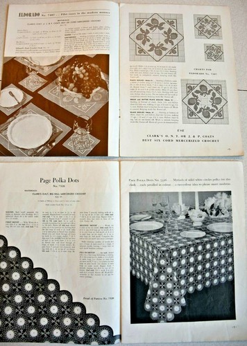 2 Spool Cotton Co Table Topics Crocheted Tablecloths Pattern Booklet #179 #185 - Picture 3 of 8