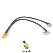 SMA Male Female to Y Type 2x CRC9 Plug RA Splitter Pigtail Cable RG316 RG174