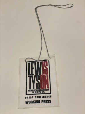 Mike Tyson Lennox Lewis Ticket Press Conference Pass Boxing