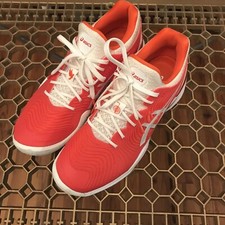 Asics Court FF Novak 1041A089 Tennis Shoe Orange/White US Size 6.5 Euro 39.5