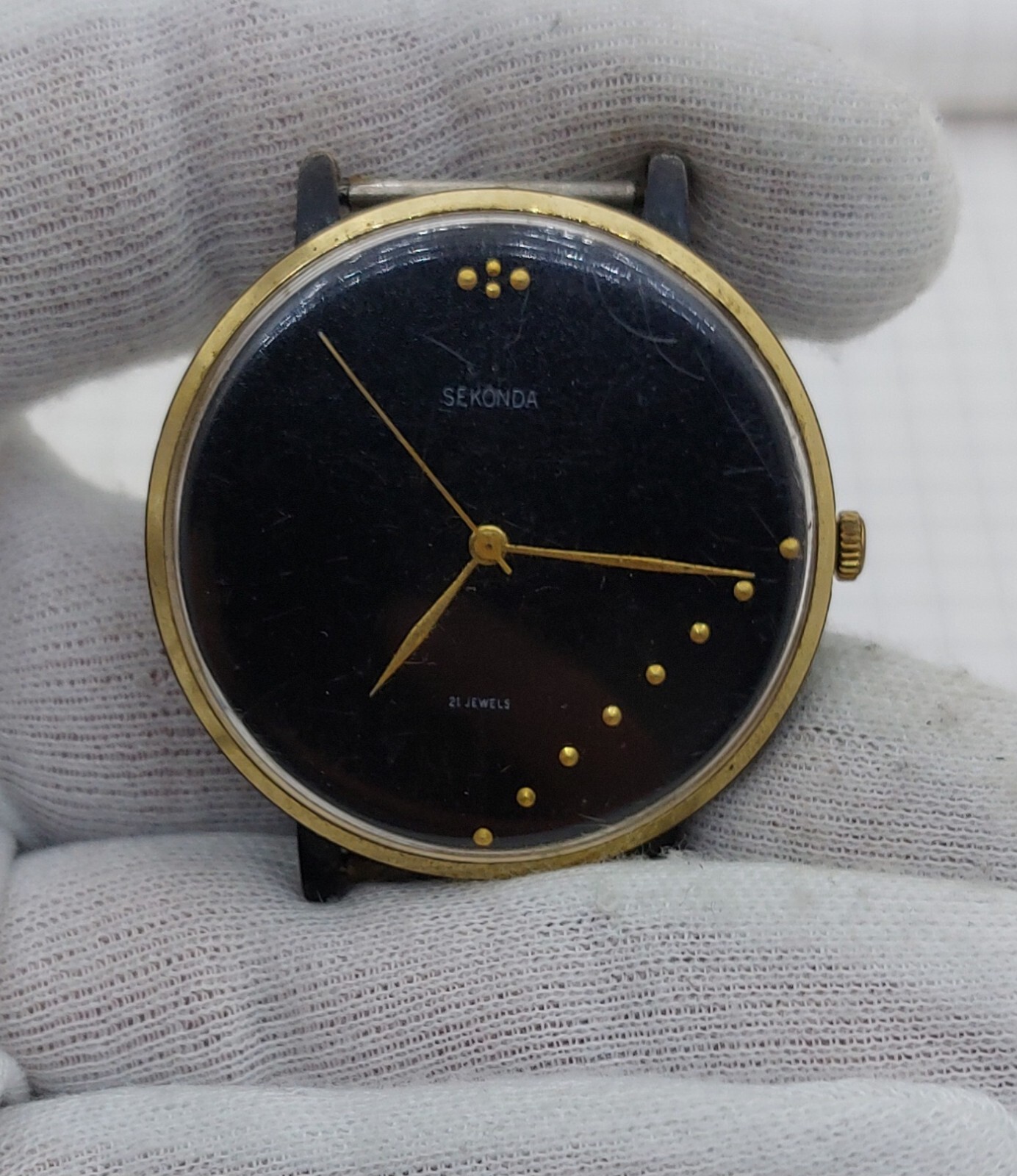 Mechanical vintage men's wristwatch SECONDA 21 stones. Rare. Collection. Made in