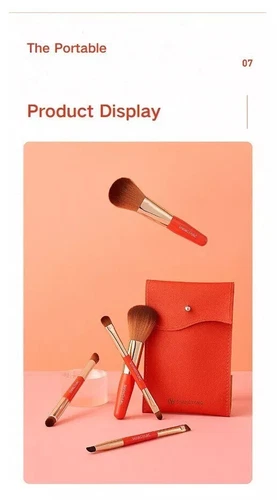Rotes Umschlag Make-up Pinsel Set - Soft Touch - Travel Essentials -5-teiliges Set- - Bild 4 von 6