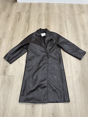Aritzia Babaton The Slouch Coat Vegan Leather Sz XS