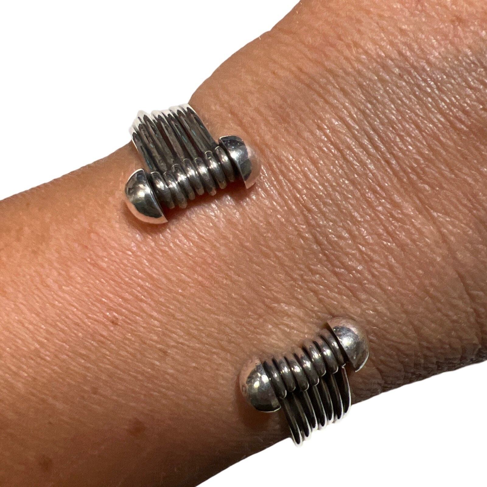 Sterling Silver Seven Stack Cuff Bracelet Size 7 - image 3