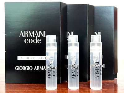 3x ARMANI CODE POUR HOMME GIORGIO ARMANI 0.04oz / 1.2ml ea EDT Spray Samples NEW
