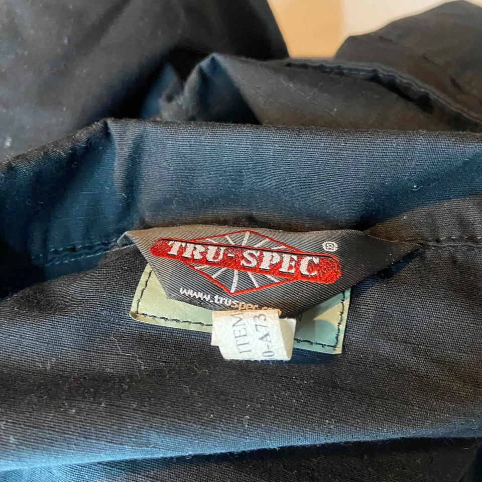 Tru Spec Men XL Tactical Shirt Military Button Front Solid Black Multiple Pocket - Image 4 of 4