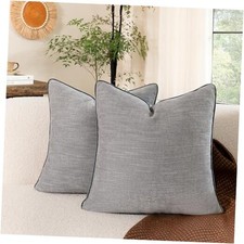 Pillow Covers 20x20 Inch Set of 2 Chenille 20" x 20" Pack of 2 Blue Ashes