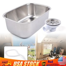 Small Stainless Steel Narrow Rectangle Undermount Sink Compact Bar Sink Kitchen
