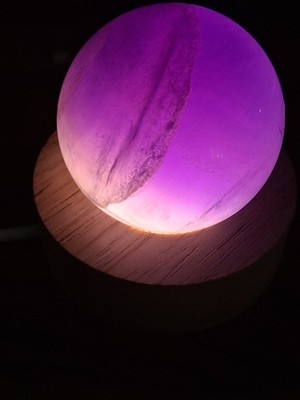 Purple Flourite Sphere With Illumination Light