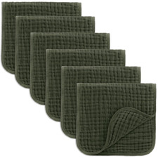 6pc 20x10" Muslin Burp Cloths,6-Layer Ultra Absorbent 100 Cotton for Baby Drool