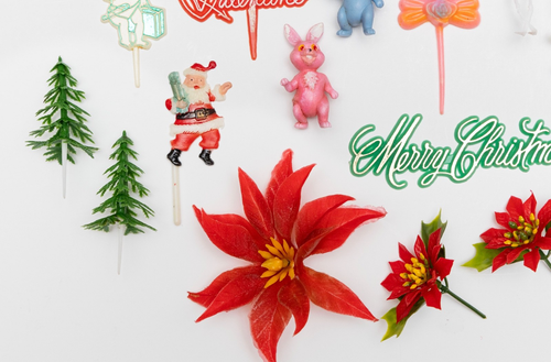 Vintage Holiday Assortment of Cake Cupcake Decorative Picks - Picture 4 of 5