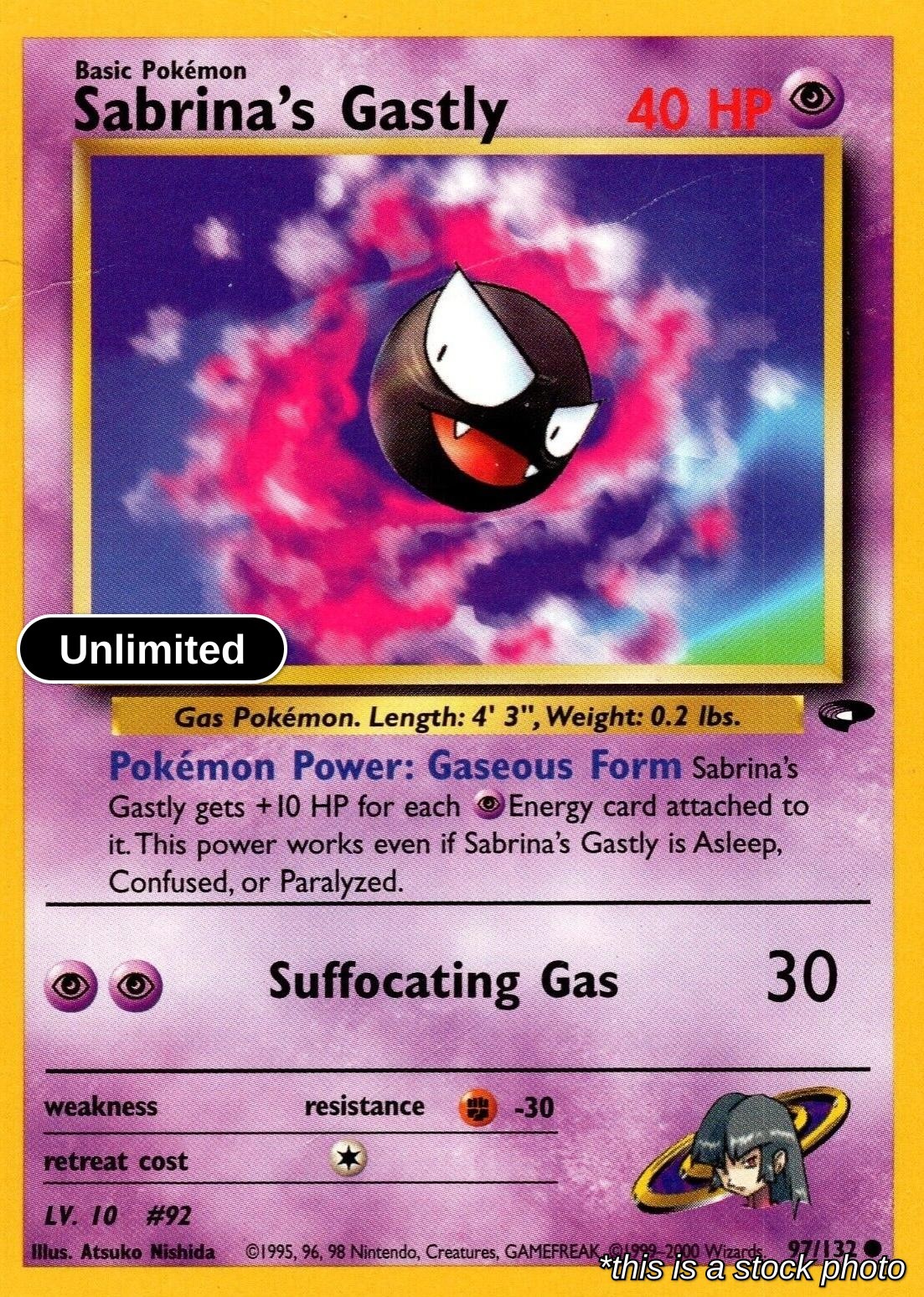 Sabrina's Gastly (97) Unlimited 097/132 G2 Pokemon NM