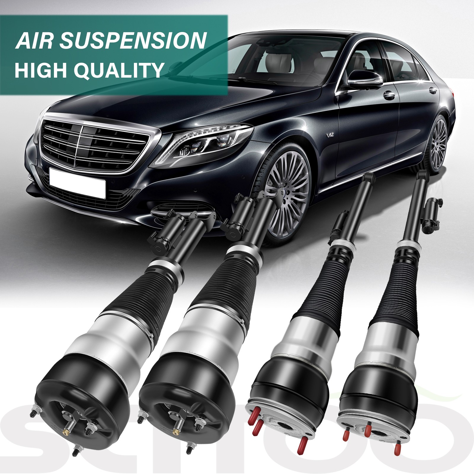4PCS Front Rear Air Suspension Strut For Mercedes W222 S350 S550 S63 S65 RWD