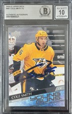 Cole Smith Signed 20-21 UD Young Guns RC #481 BAS Autograph Grade 10 Card