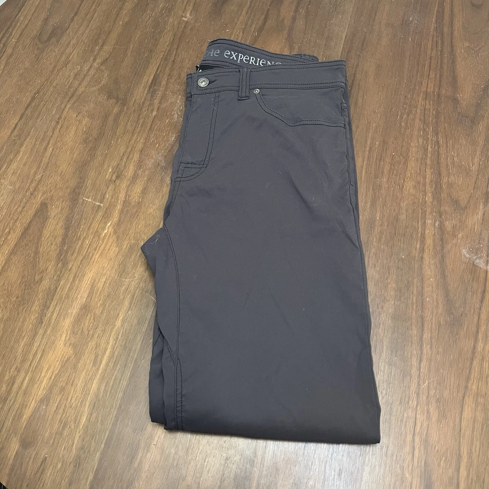 Prana Brion Pants Mens 34x34 Brown Stretch Nylon 5 Pocket Hiking Outdoors 0998