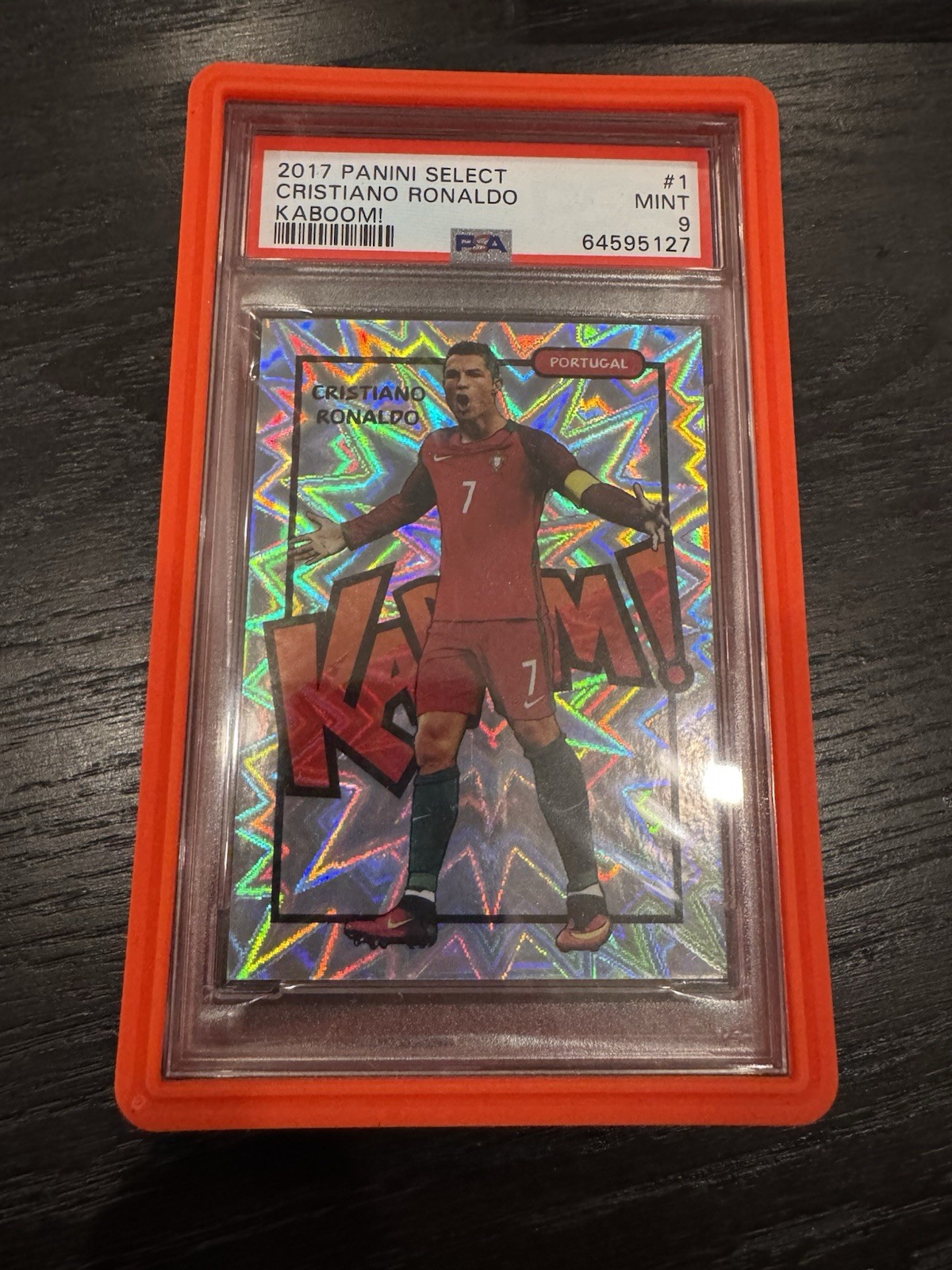 2017-18 Panini Select Soccer KABOOM! #1 Cristiano Ronaldo SSP PSA 9