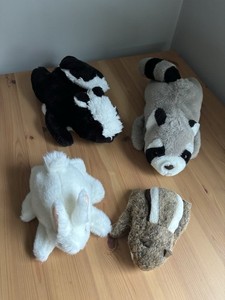 Handpuppet Puppet LOT Woodland Forest Friend Raccoon Chipmunk Skunk Bunny Rabbit