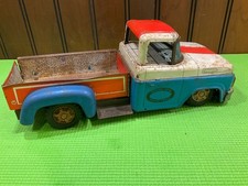 EARLY VINTAGE JAPANESE TIN FRICTION DAITO MODERN TOYS PICKUP TRUCK - 12 1/2 INCH