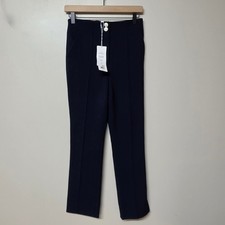 Veronica Beard Kean Pants Navy Blue High Rise Straight Leg Knit Trousers 0 NEW