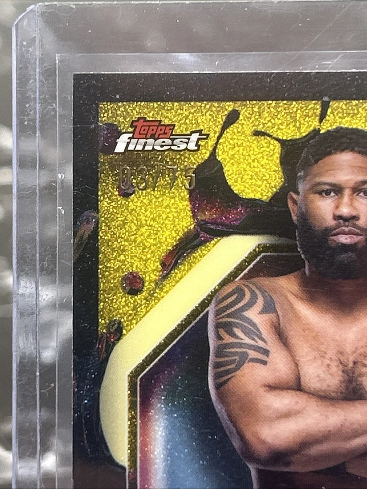 2024 Topps Finest UFC #266 Curtis Blaydes RARE Yellow Glitter Refractor /75 - Image 2 of 3