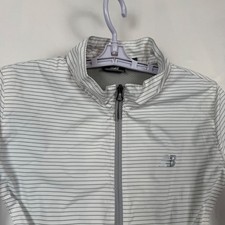 New Balance Women Full Zip Lightweight Stripe Jacket Athletic Size Medium