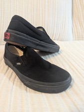 Vans Classic Black Slip-On Shoes Canvas Skate Sneakers Men 6.5 Women 8 EU 38.5
