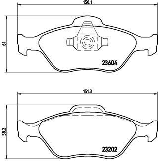 2X Brembo Bremsbelagsatz, Scheibenbremse P 24 055 FüR Ford Mazda-image
