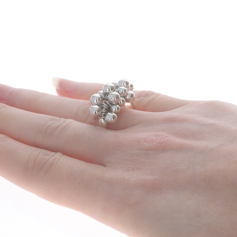 Sterling Silver Ball Dot Statement Ring - 925 Bub… - image 4